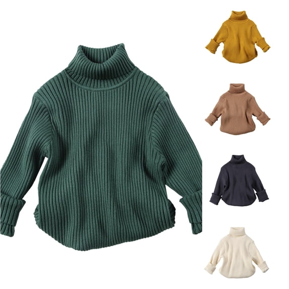 Luvior Toddler Girls Long Sleeve Turtleneck Knit Loose Oversized Sweater Pullover Jumper Tops Fall Winter Clothes 2026