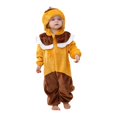 thumbnail image 1 of Luvior Toddler Halloween Pumpkin Ghost Baby Romper Outfit | Baby Halloween Pumpkin Ghost Bats Zip Up Hoodie One Piece Romper Plush Long Sleeve Jumpsuit Fall Winter Clothes, 1 of 5