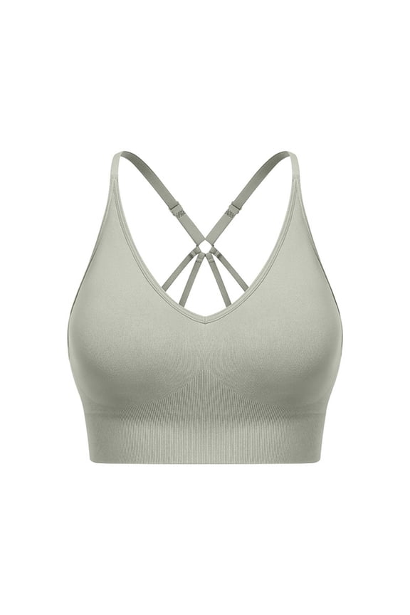 Transparent Strap Wireless Bra Backless Invisible Bralette for Summer Light Green XXL