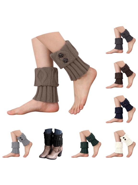 Women Boot Toppers, Knitted Leg Ankle Warmers for Rain Boots Wet Season Gifts