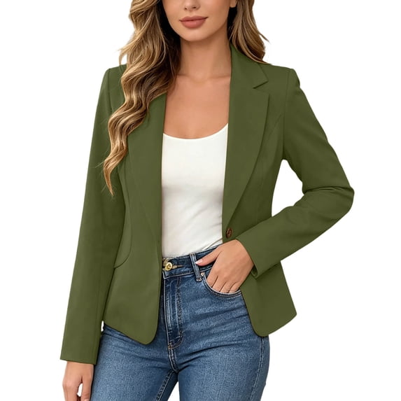 Luvior Women Versatile Casual V-Neck Jacket Lightweight Cardigan Outerwear Green XXL