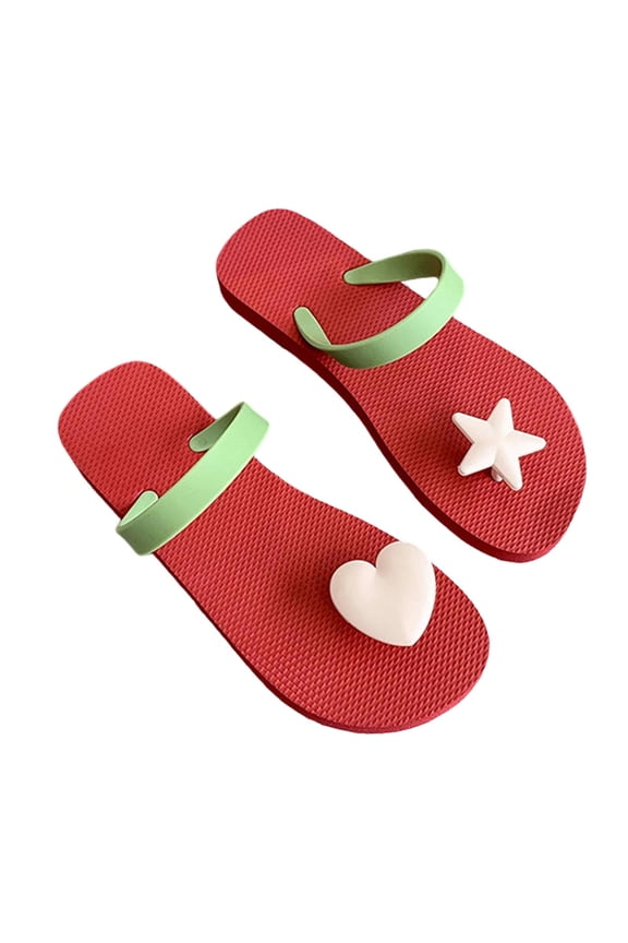 Women’s 2026 Summer Massage Flip Flops – Non‑Slip Flat Thong Sandals with Cushioned Footbed, Breathable Beach Slides for Outdoor Daily Wear Red 40