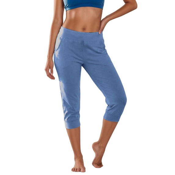 Luvior Women’s High Waist Capri Yoga Pants – Stretchy Side Pocket Workout Leggings, Breathable Casual Fitness Bottoms for Daily Wear BU1 XXXL