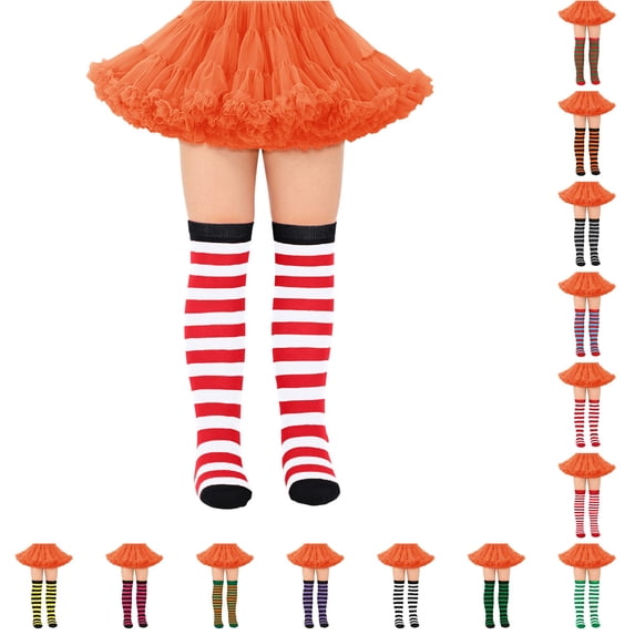 Luvior Women's Knee High Socks Striped Stockings Soft Stretchable Comfortable Breathable Fashionable Long Socks For Daily Wear