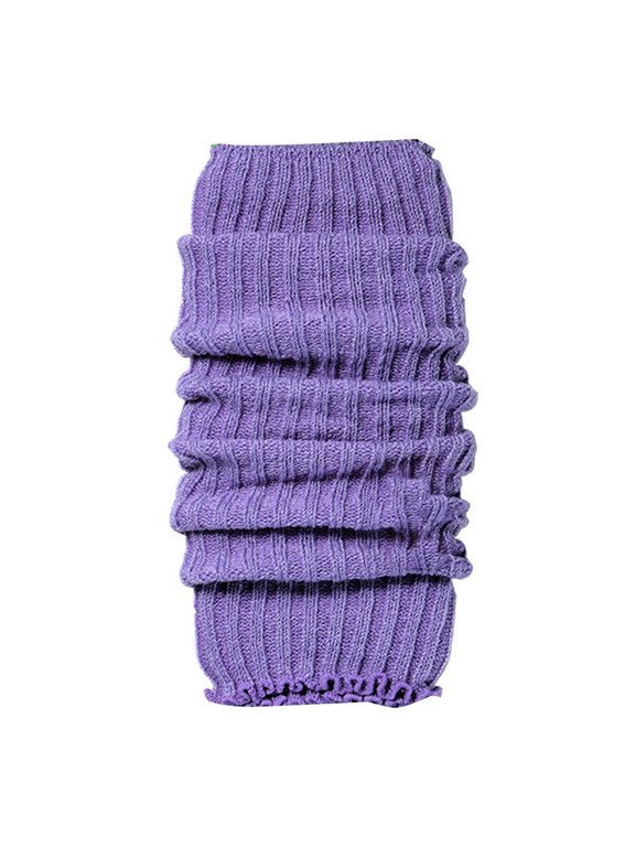 Women's Rib Knit Leg Warmers Stretchy Scrunchy Footless Dance Yoga Boots Party, 9 Colors
