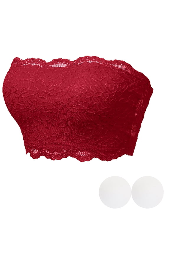 Women‘s Seamless Strapless Bandeau – Non‑Slip Wrap Bra with Fixed Padding for Backless and Off‑Shoulder Styles RD221 M