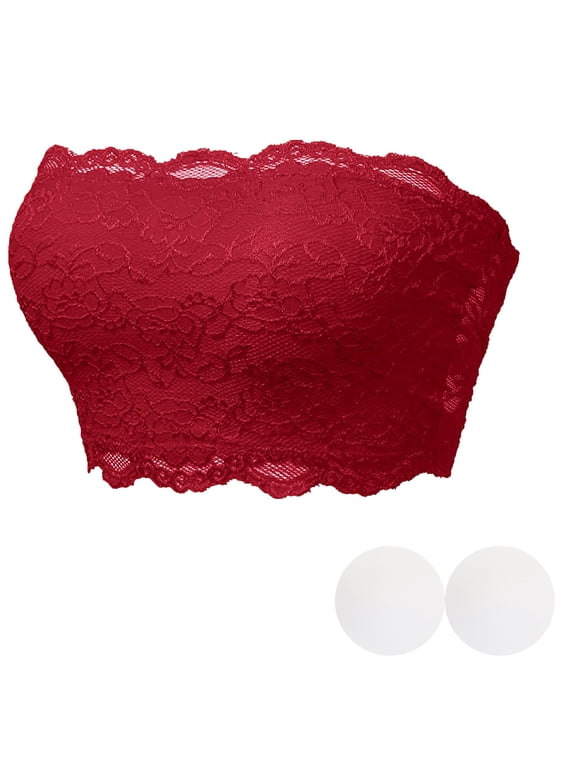 Women‘s Seamless Strapless Bandeau – Non‑Slip Wrap Bra with Fixed Padding for Backless and Off‑Shoulder Styles RD221 M