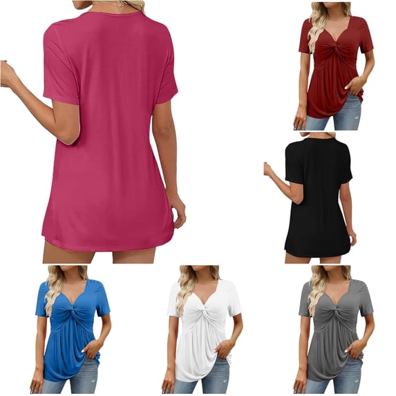 Luvior Womens Short Sleeve Tops Summer T Shirts Round Neck Casual Fashion Basic Tee