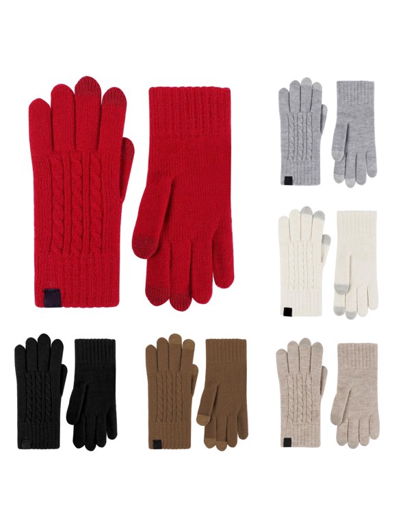 Luvior Womens Winter Warm Touch Screen Gloves Chenille Elastic Knit Gloves for Women Cold Weather Gifts