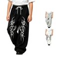 thumbnail image 1 of Luvior Y2k Baggy Sweatpants Boy and Girls Gothic Graphic Elastic Waist Wide Leg Track Pants Drawstring Athletic Joggers with Pockets, 1 of 5