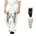 thumbnail image 1 of Luvior Y2k Baggy Sweatpants Boy and Girls Gothic Graphic Elastic Waist Wide Leg Track Pants Drawstring Athletic Joggers with Pockets, 1 of 5