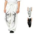 thumbnail image 1 of Luvior Y2k Baggy Sweatpants Boy and Girls Gothic Graphic Elastic Waist Wide Leg Track Pants Drawstring Athletic Joggers with Pockets, 1 of 5