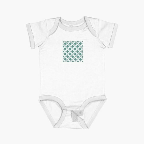 Luvly 60S Blue Pattern Short Sleeve Baby One-Piece, New Born, Baby Shower Gift, New Parents Gift