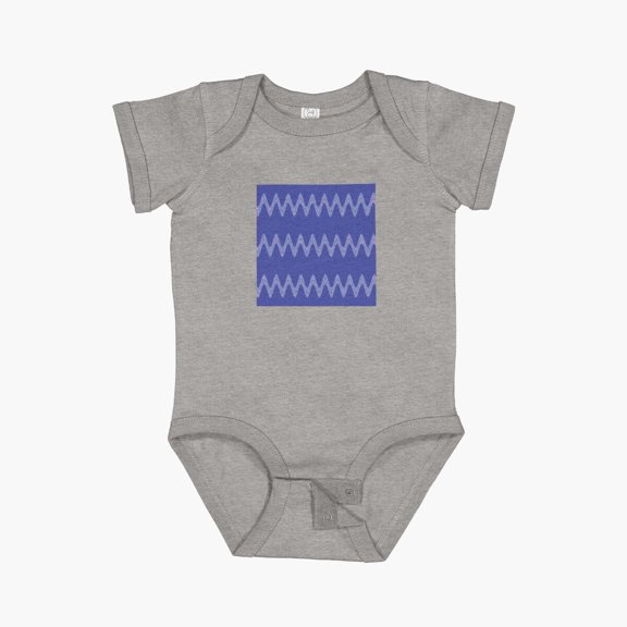 Luvly Abstract Wavy Lines Pattern Boho Vibes On A Dark Blue Background Short Sleeve Baby One-Piece, New Born, Baby Shower Gift, New Parents Gift