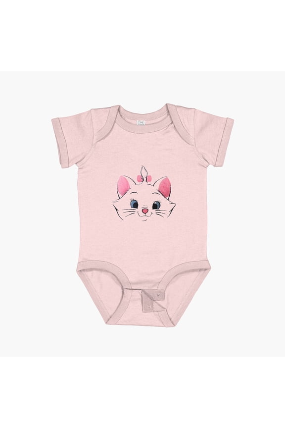 Adorable Kitty Cat On Pink Short Sleeve Baby One-Piece, New Born, Baby Shower Gift, New Parents Gift