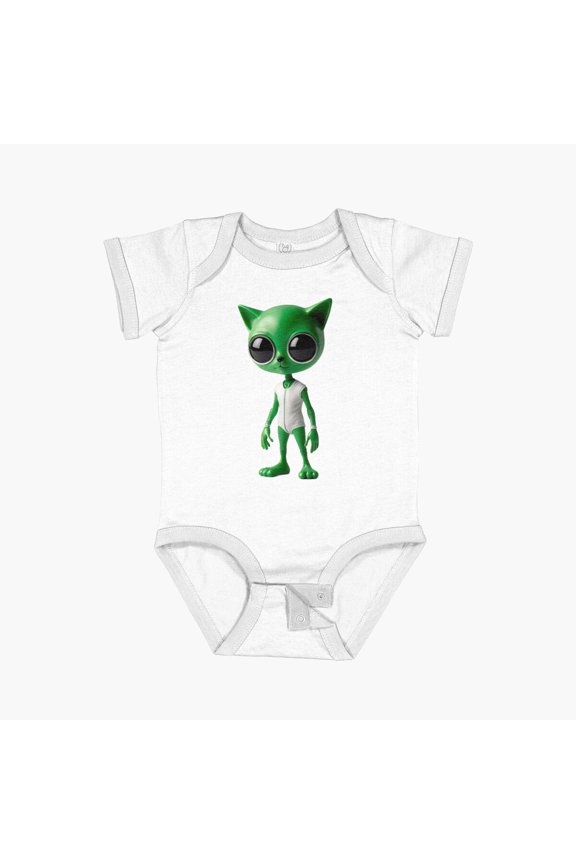 Alien Cat Short Sleeve Baby One-Piece, New Born, Baby Shower Gift, New Parents Gift