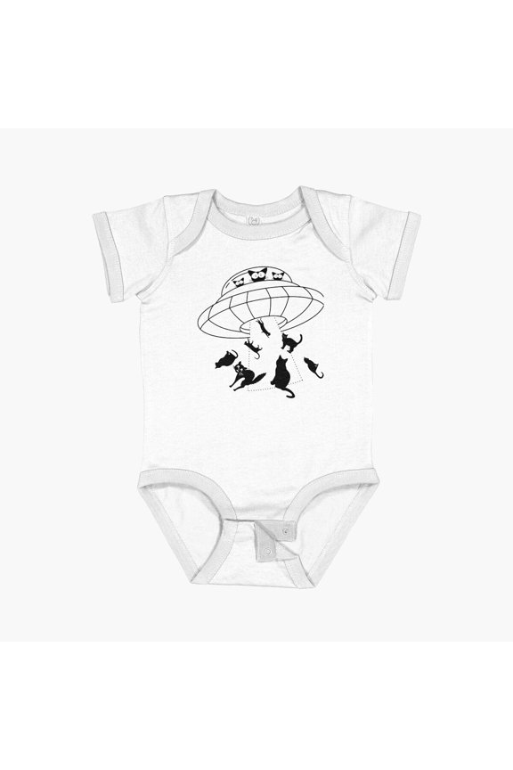 Alien Cats Short Sleeve Baby One-Piece, New Born, Baby Shower Gift, New Parents Gift