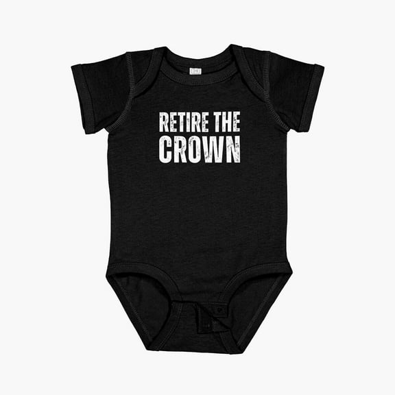Luvly Anti Monarchy | Retire The Crown Short Sleeve Baby One-Piece, New Born, Baby Shower Gift, New Parents Gift