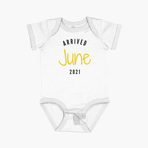 Luvly Arrived 2021 Short Sleeve Baby One-Piece, New Born, Baby Shower Gift, New Parents Gift