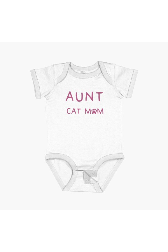 Aunt And Cat Mom Gifts Funny Paw Cat I Have Two Titles Short Sleeve Baby One-Piece, New Born, Baby Shower Gift, New Parents Gift