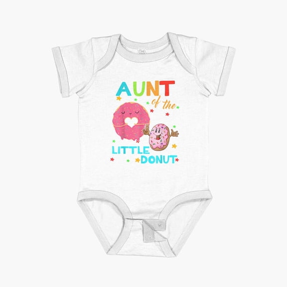 Luvly Aunt Othe Little Donut Birthday Short Sleeve Baby One-Piece, New Born, Baby Shower Gift, New Parents Gift