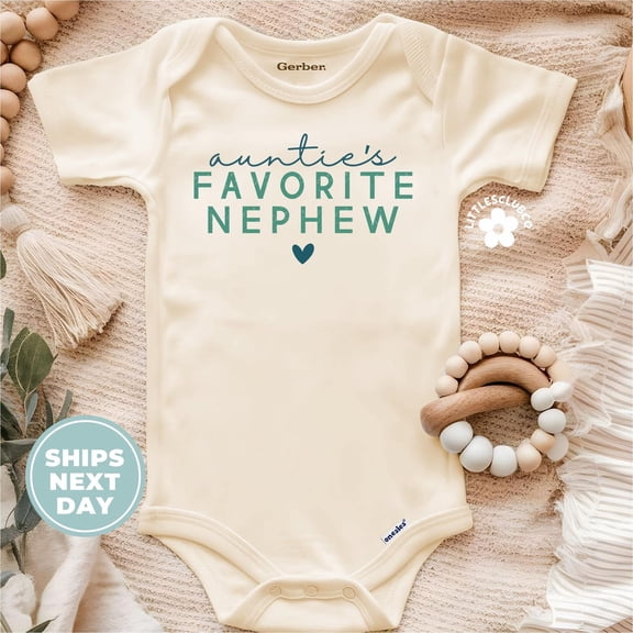 Luvly Auntie'S Favorite Nephew, Minimalist Baby Clothes, Baby Boy Gift, Coming Home Outfit, Gift For Baby Boy, Gift For Nephew, Lc-Abai193, New Born, Baby Shower Gift, New Parents Gift