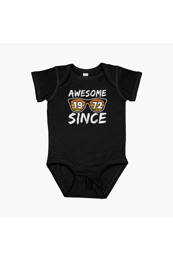 Awesome Since 1972, Birthday Gift Idea Short Sleeve Baby One-Piece, New Born, Baby Shower Gift, New Parents Gift