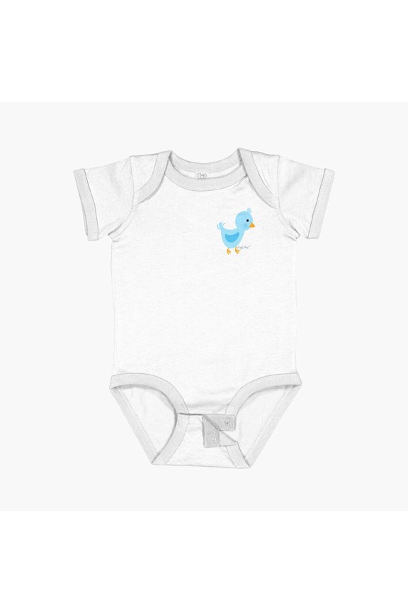 Baby Blue Bird Short Sleeve Baby One-Piece, New Born, Baby Shower Gift, New Parents Gift