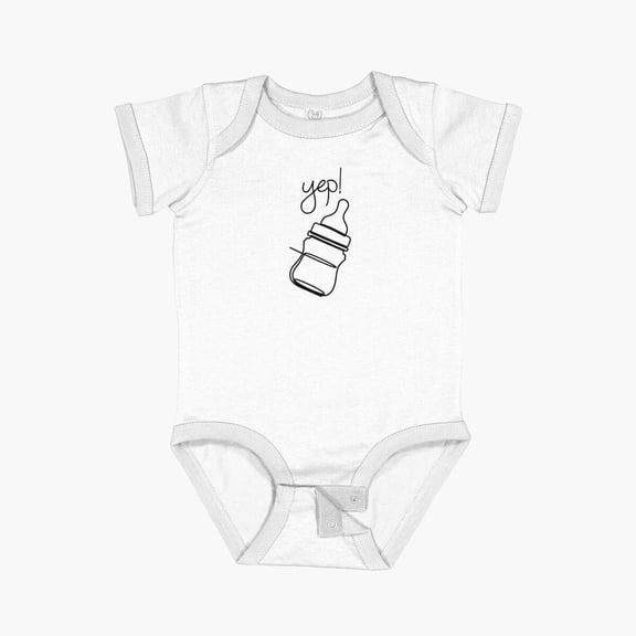 Luvly Baby Bottle Drink Yep Short Sleeve Baby One-Piece, New Born, Baby Shower Gift, New Parents Gift