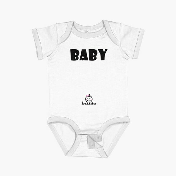 Luvly Baby Inside Girl Baby Peeking Tshirt Funny Pregnancy Tee For Expecting Mothers Short Sleeve Baby One-Piece, New Born, Baby Shower Gift, New Parents Gift