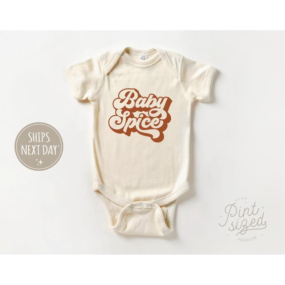 Luvly Baby Spice - Retro Fall Bodysuit - Cute Natural Baby , New Born, Baby Shower Gift, New Parents Gift