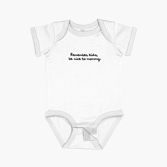 Luvly Be Nice To Mommy By Puro 956 Short Sleeve Baby One-Piece, New Born, Baby Shower Gift, New Parents Gift