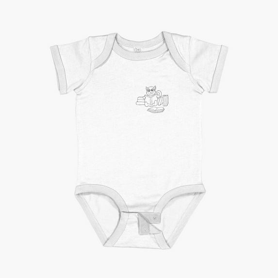 Luvly Bibliophile Cat Mom Cat Lady Nerdy Bookworm Book Reading Cat A Woman Cannot Survive On Books She Needs A Cat Short Sleeve Baby One-Piece, New Born, Baby Shower Gift, New Parents Gift