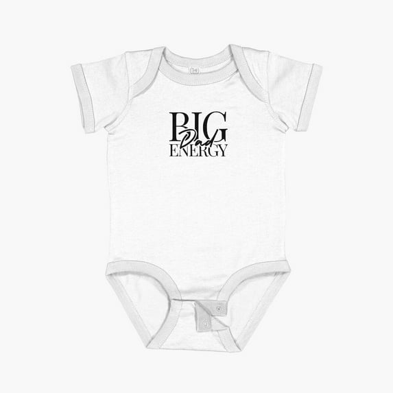 Luvly Big Dad Energy | Mommy | Mum | Dad | Daddy | Aunty | Uncle | Brother | Sister | Nephew | Niece Short Sleeve Baby One-Piece, New Born, Baby Shower Gift, New Parents Gift