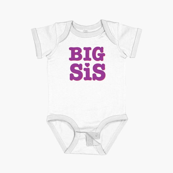 Luvly Big Sis 2/2 Short Sleeve Baby One-Piece, New Born, Baby Shower Gift, New Parents Gift