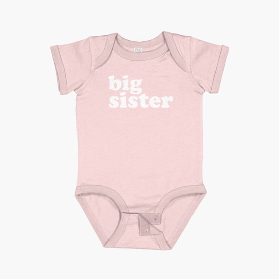 Luvly Big Sister Sibling Reveal Announcement Short Sleeve Baby One-Piece, New Born, Baby Shower Gift, New Parents Gift
