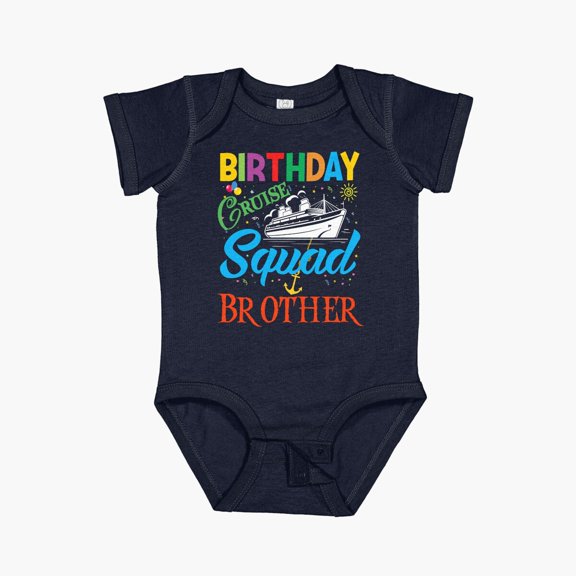 Luvly Birthday Cruise Squad Brother Short Sleeve Baby One-Piece, New Born, Baby Shower Gift, New Parents Gift