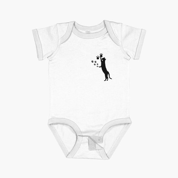 Luvly Black Cat Hanging Short Sleeve Baby One-Piece, New Born, Baby Shower Gift, New Parents Gift