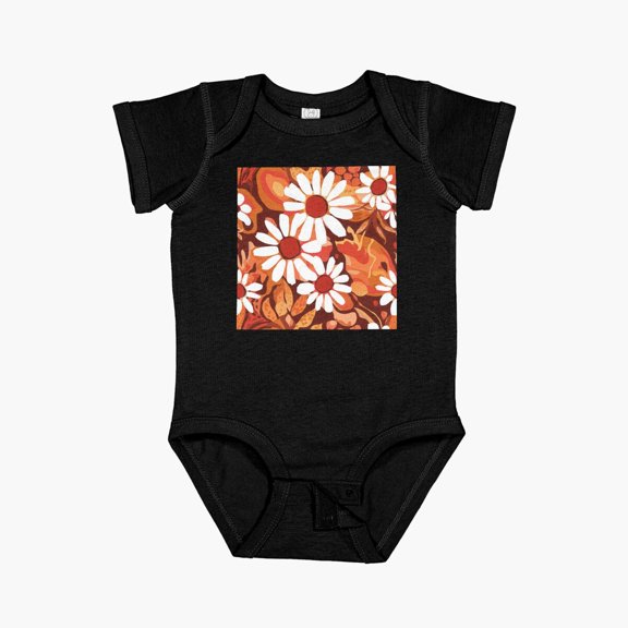 Luvly Boho Floral Short Sleeve Baby One-Piece, New Born, Baby Shower Gift, New Parents Gift
