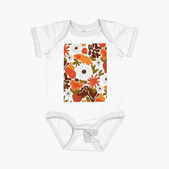 Luvly Boho Floral Short Sleeve Baby One-Piece, New Born, Baby Shower Gift, New Parents Gift