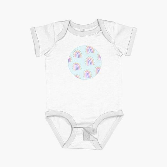 Luvly Boho Rainbow Pattern Short Sleeve Baby One-Piece, New Born, Baby Shower Gift, New Parents Gift