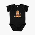 thumbnail image 1 of Luvly Bookish Cat Cozy Reading – The Perfect Literary Vibe Short Sleeve Baby One-Piece, New Born, Baby Shower Gift, New Parents Gift, 1 of 3