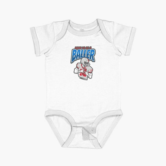 Luvly Born To Be A Baller - American Football Short Sleeve Baby One-Piece, New Born, Baby Shower Gift, New Parents Gift