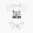 thumbnail image 1 of Luvly Born To Be A Unicorn Short Sleeve Baby One-Piece, New Born, Baby Shower Gift, New Parents Gift, 1 of 4