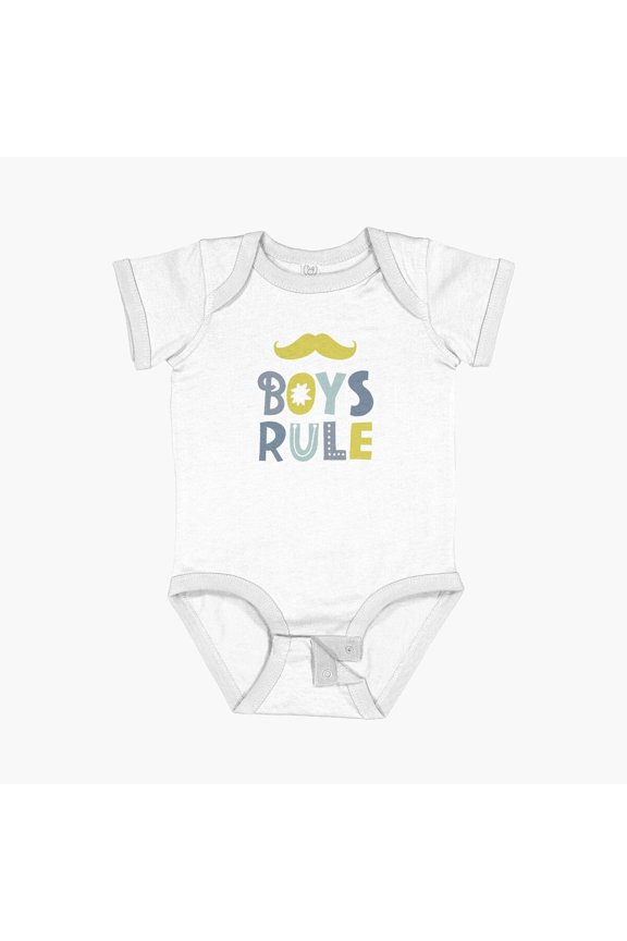 Boys Rule Short Sleeve Baby One-Piece, New Born, Baby Shower Gift, New Parents Gift