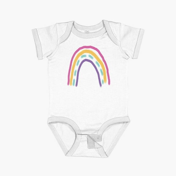 Luvly Bright Rainbows Short Sleeve Baby One-Piece, New Born, Baby Shower Gift, New Parents Gift