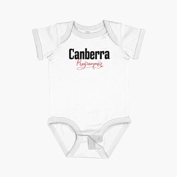 Luvly Canberra Programmer Australia Raised Me Short Sleeve Baby One-Piece, New Born, Baby Shower Gift, New Parents Gift
