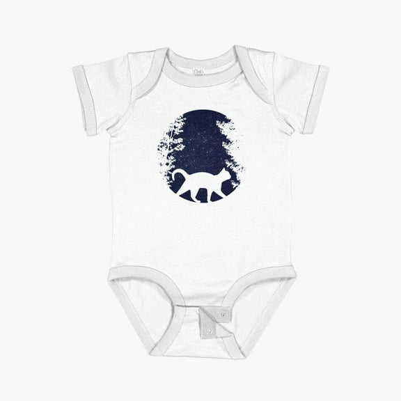 Luvly Cat And Night Star Short Sleeve Baby One-Piece, New Born, Baby Shower Gift, New Parents Gift