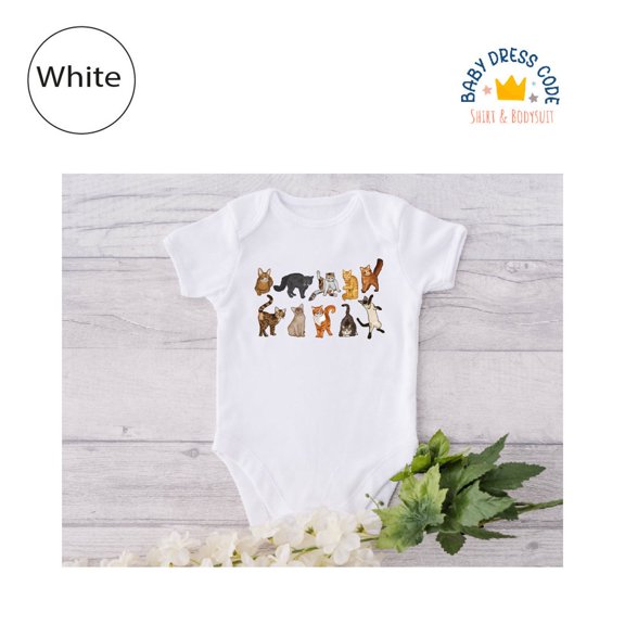 Luvly Cat Baby Bodysuit, Cat Lover Toddler, Doddle Cat Theme Bodysuit, Cat Breeds Tee, Cat Animal Bodysuit,Cat Toddler Shirt,Animal Bodysuit, New Born, Baby Shower Gift, New Parents Gift
