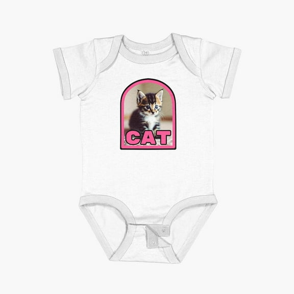 Luvly Cat: Cute Kitten Short Sleeve Baby One-Piece, New Born, Baby Shower Gift, New Parents Gift